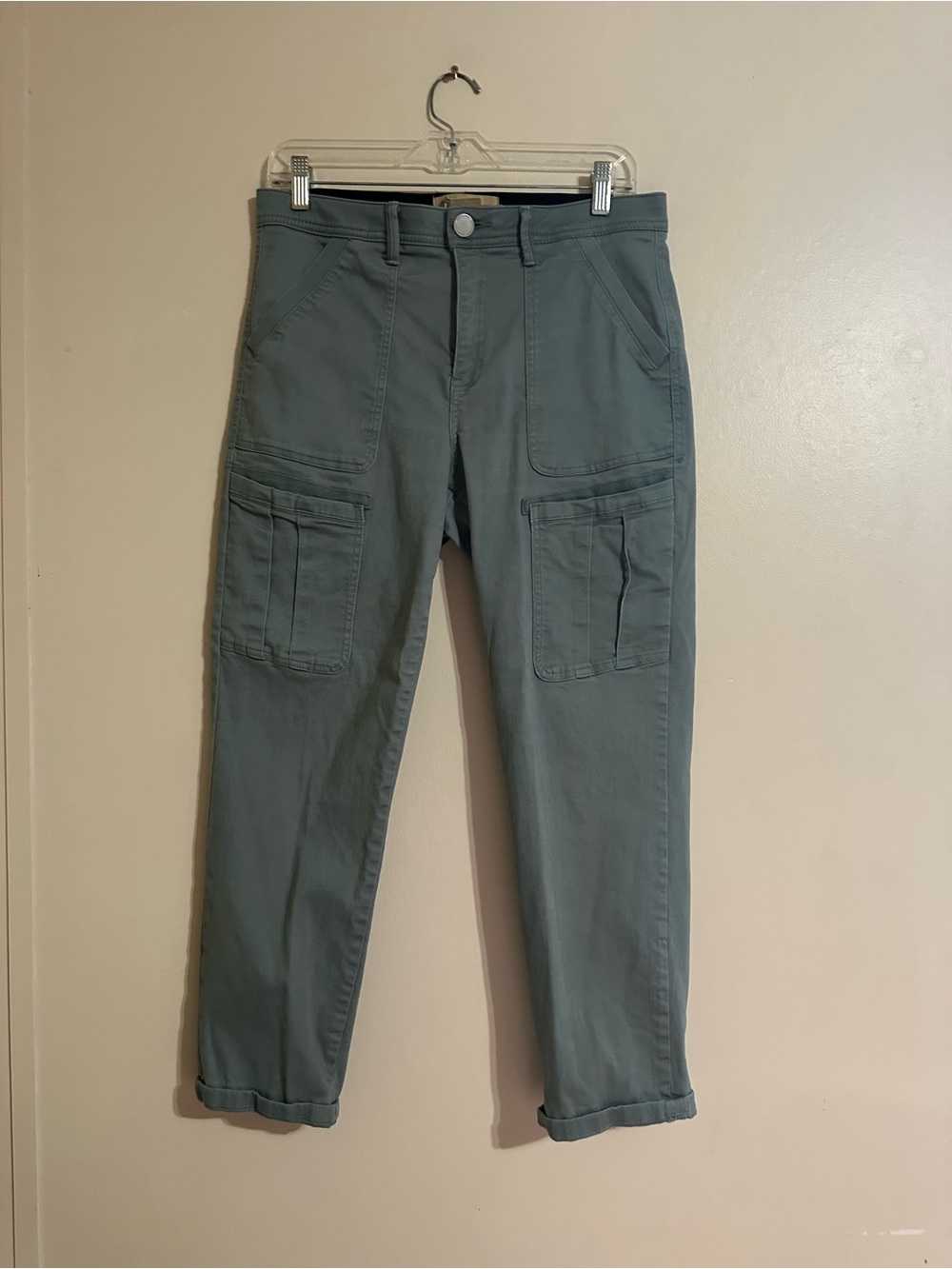 Democracy “Ab” Technology Utility Cargo Pants Size 4 Green Mid Rise